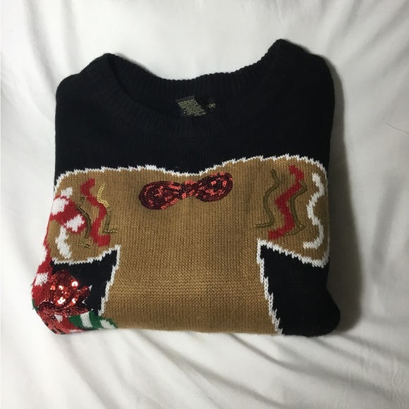 Faith & Zoe women’s Gingerbread man knit sweater; Medium - Picture 5 of 10